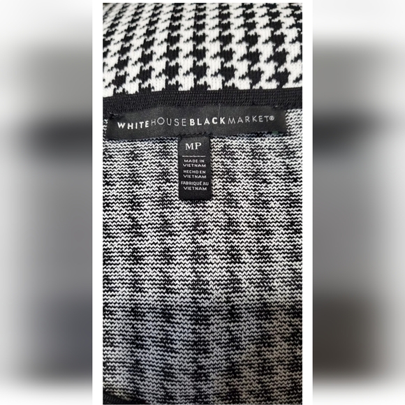 White House Black Market Houndstooth Women's Blouse. Holiday Top. Fashion Top - Picture 5 of 6